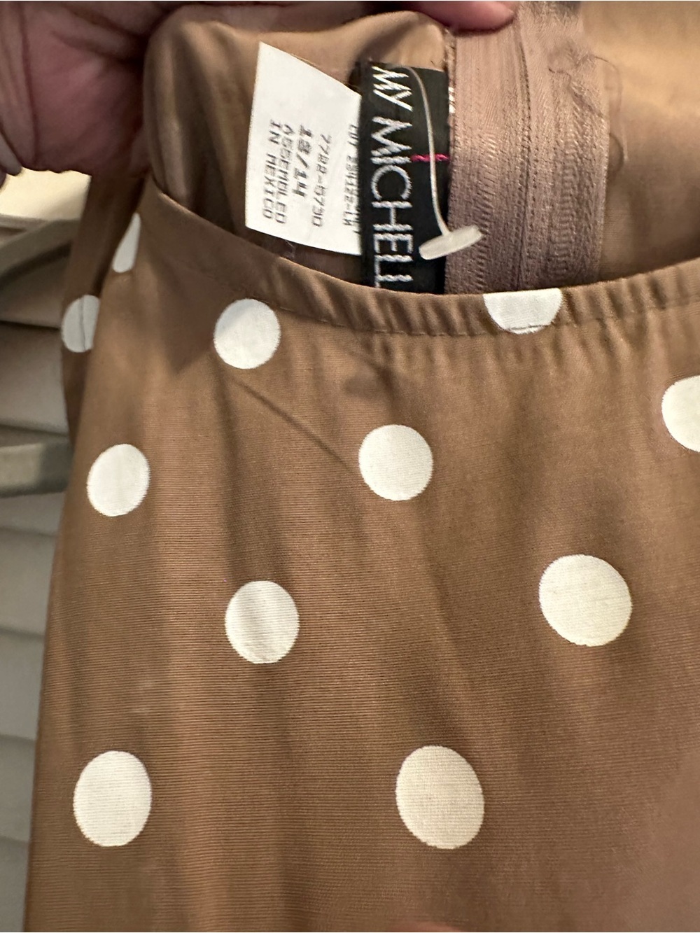 My Michelle Brown Polka Dot Jumpsuit Belted